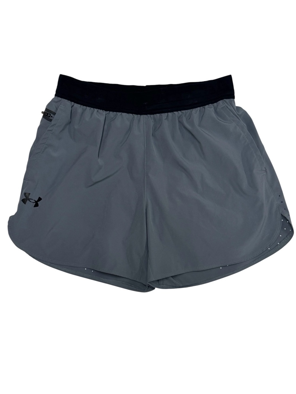 Under Armour UA Vanish Elite 2-in-1 Lined Gray Black Running Shorts Size Large